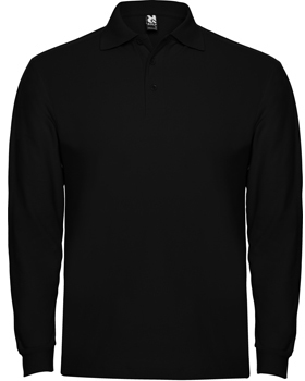 Polo manga larga hombre color NEGRO