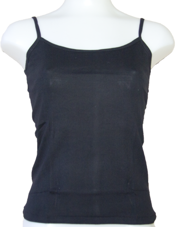 Negro Camiseta de tirantes